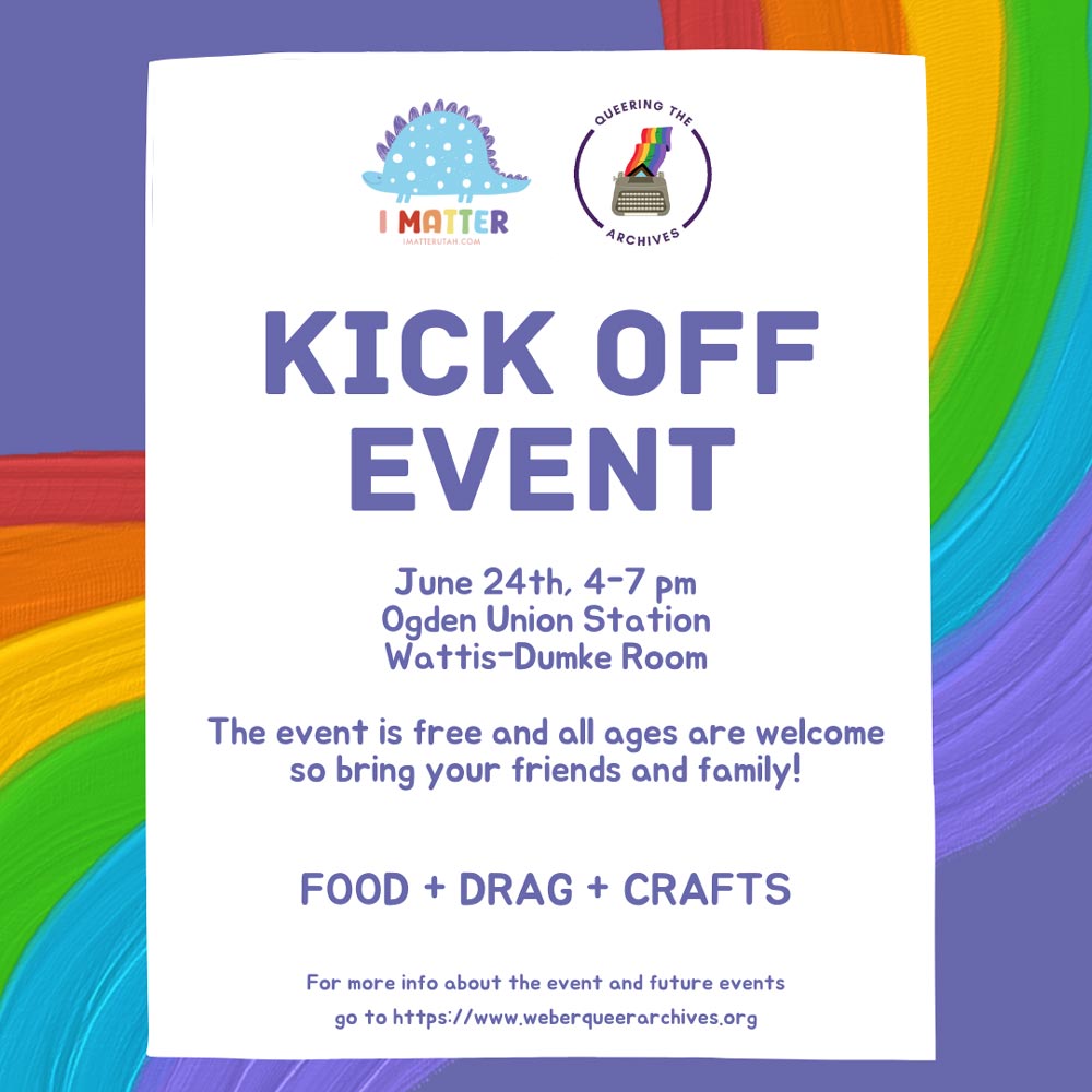 Purple promotional poster for event.